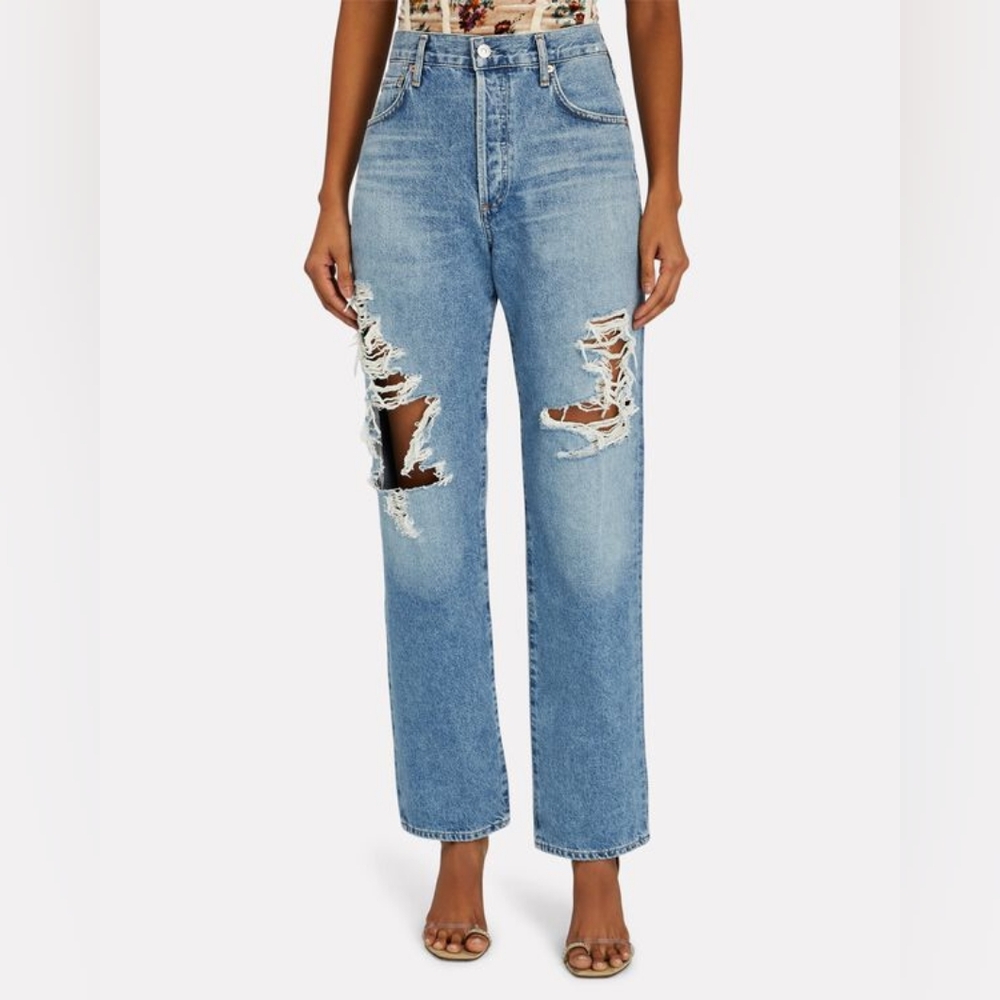 COH Citizens Of Humanity Emery Long Mid Rise Relaxed Straight Jeans Size 23 - Picture 12 of 16